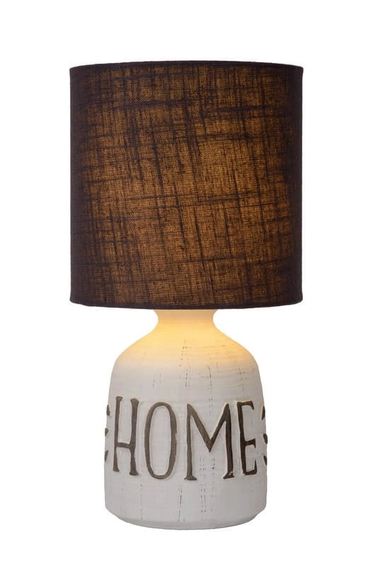 Lampada da tavolo Lucide Cosby bianco/marrone E14 40W