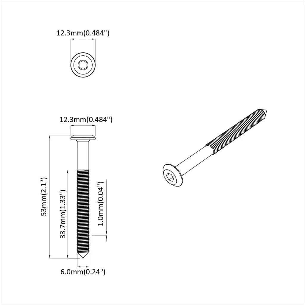Vite 1800 pcs Argento M6 x 50 mm Acciaio