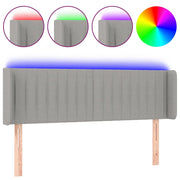 Testiera | Testata Grigio Chiaro a LED 147x16x78/88 cm in Tessuto