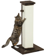 Tiragraffi per gatto con base stabile ¨C Minimal ¨C Marrone e crema 41x41x81 cm