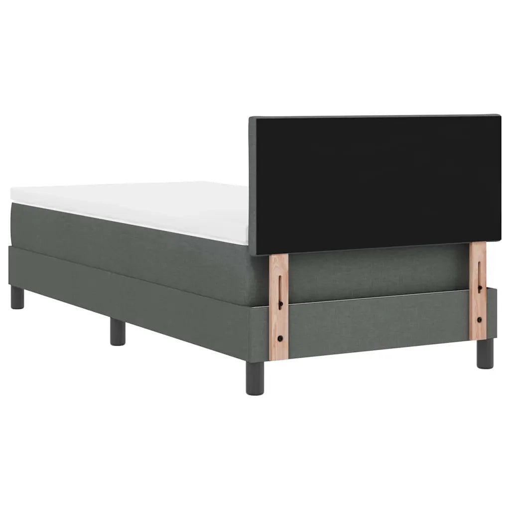 Letto a molle con materasso Grigio scuro 90 x 200 cm Tessuto 3342255