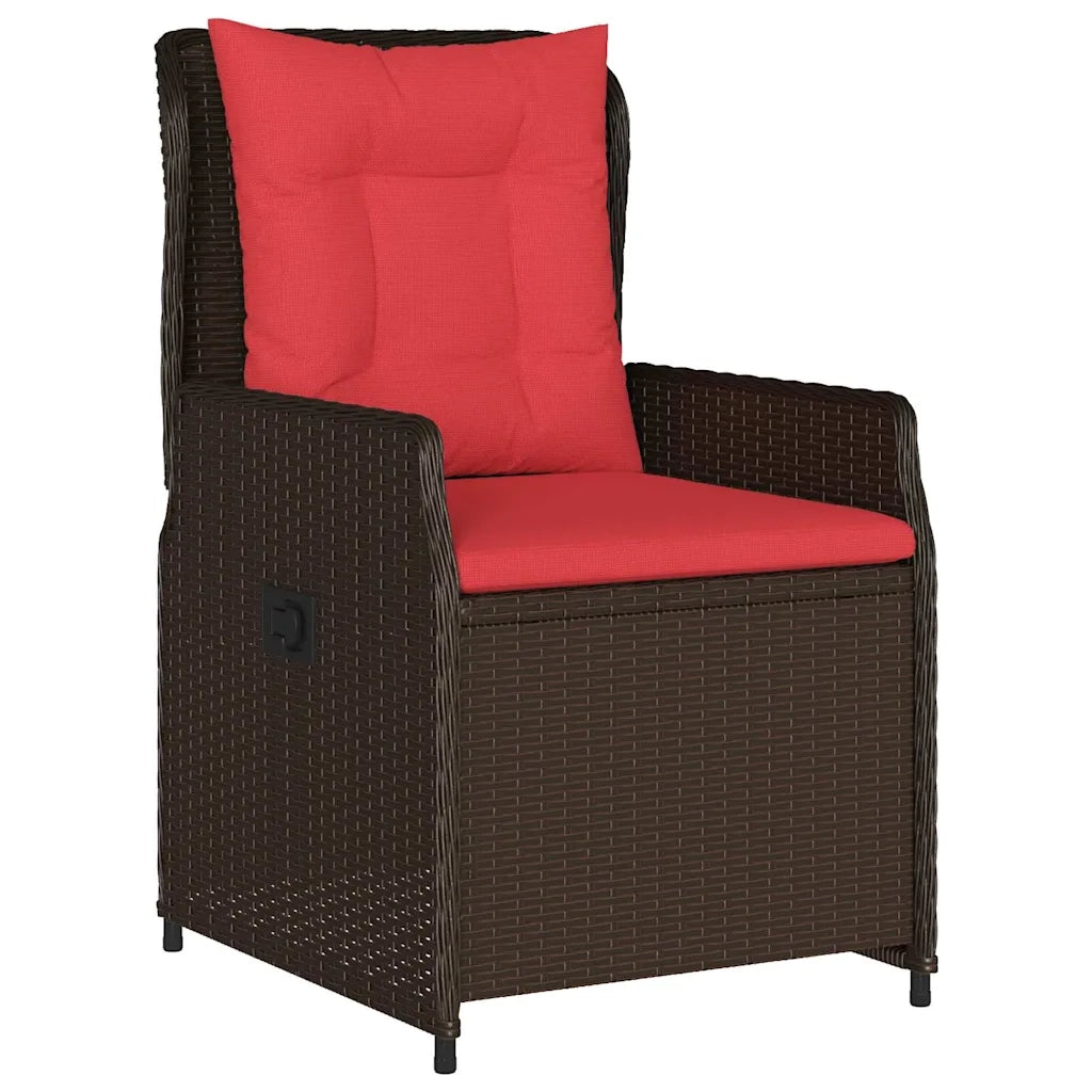 Set da Pranzo per Giardino 5 pcs Marrone Poly Rattan 3381024