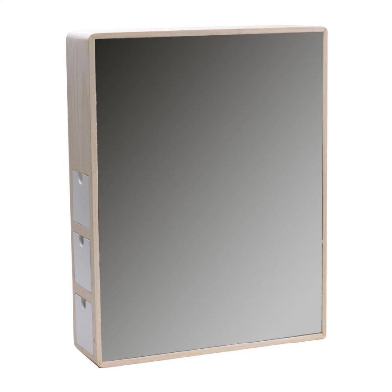 Specchio legno con cassettini latereali cm 35x10h45