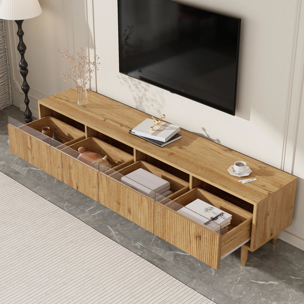 Cassettiera TV in MDF con finitura legno 178 cm