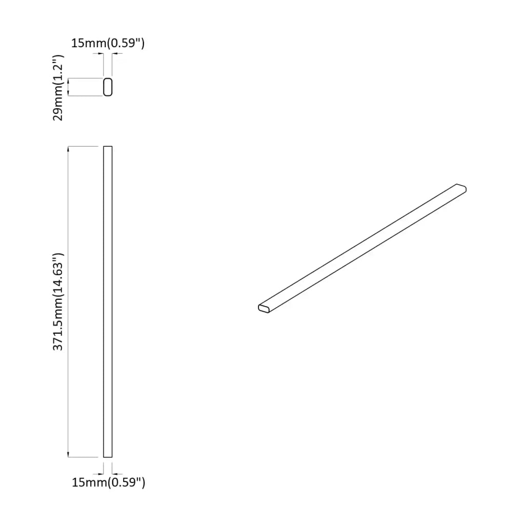 Asta per armadio 2 pcs Argento 372 x 15 x 29 mm 864883