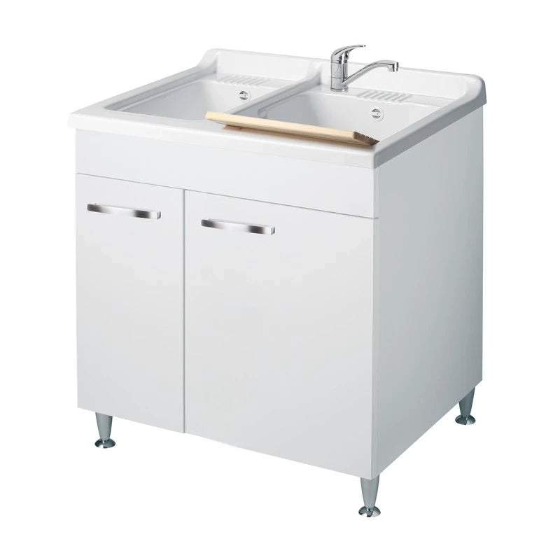 Lavatoio Classica 75x60 con due vasche e due ante