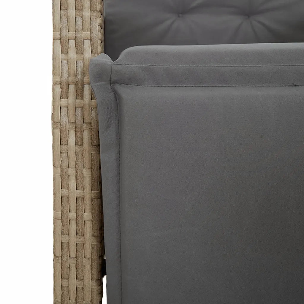 Set Pranzo da Giardino 9 pz con Cuscini Beige Misto Polyrattan 3212841