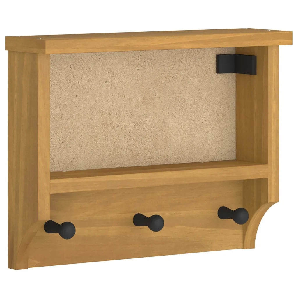 Appendiabiti da Parete SANDNES 45x12x35 cm in Legno di Pino CFW1138491