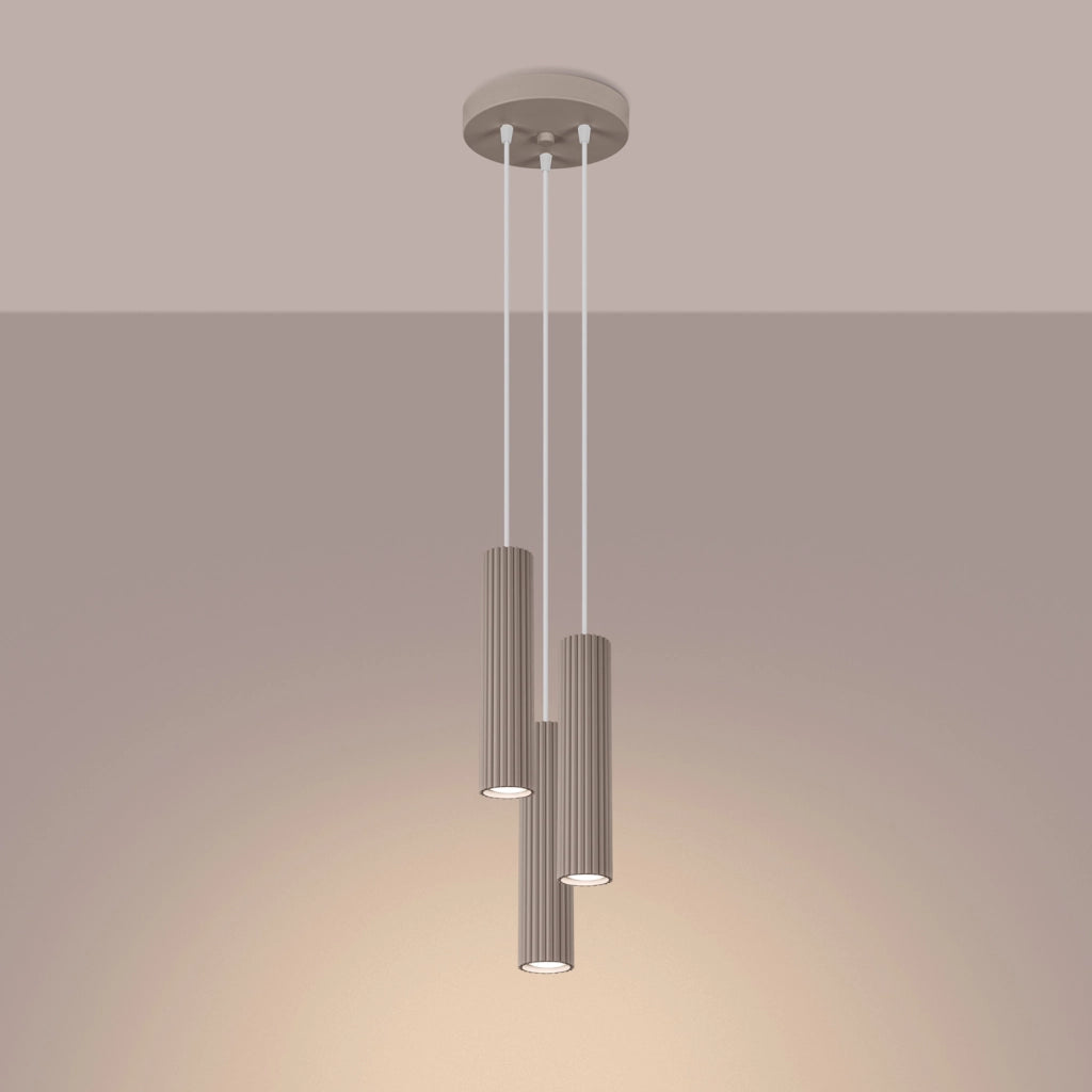 Lampada a sospensione KARBON 3P taupe