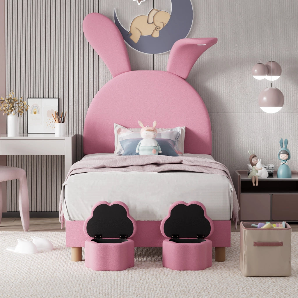 letto imbottito velluto rosa 90 x 200 cm