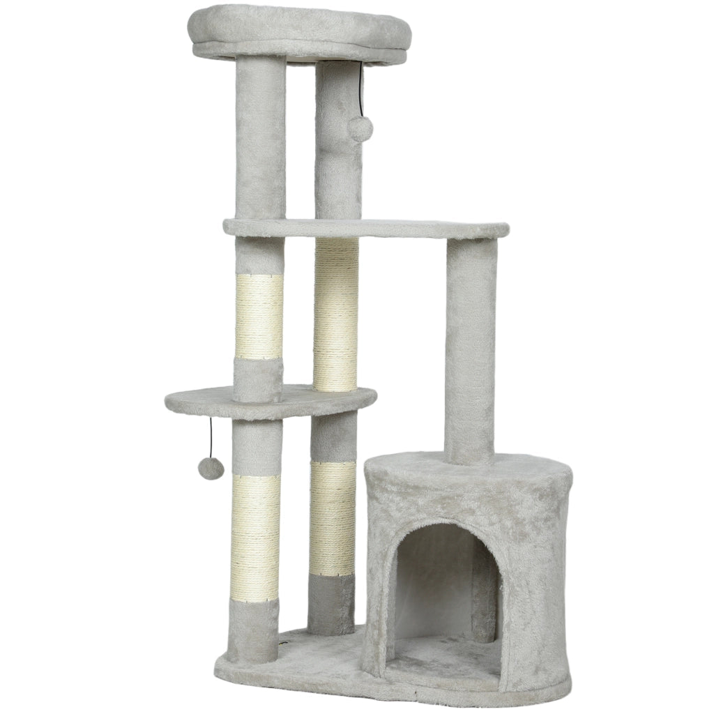 Albero tiragraffi per gatti ¨C Minimal ¨C Grigio chiaro 114 cm