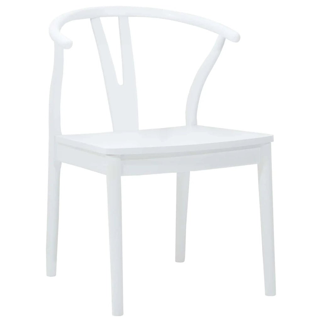 Sedia da pranzo 2 pcs Bianco e Bianco Legno di gomma solido