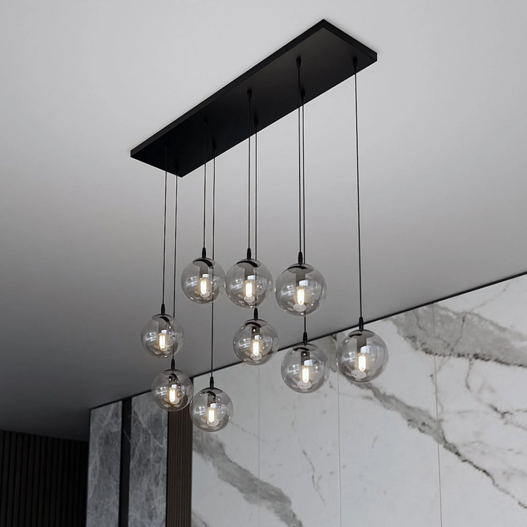 Lampadario Emibig COSMO 9, 9xE14 nero/grafite 104cm
