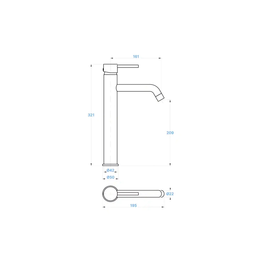 Miscelatore lavabo alto senza scarico cromato | Ava