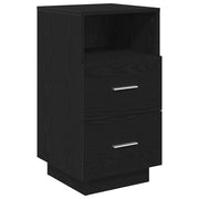 Comodino | Armadio da Notte | Mobiletto da notte con 2 Cassetti Nero 36x36x68 cm