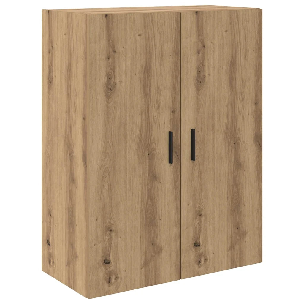 Credenza 2 pcs Rovere artigianale Legno Stratificato e Vetro 3415876
