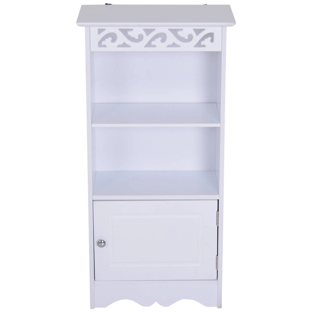 Mobiletto da Bagno in 40x23x80 cm  Floreale Bianco