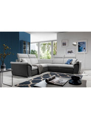 Divano ad angolo FREDERICO Grigio 5 posti con contenitore 266x266cm