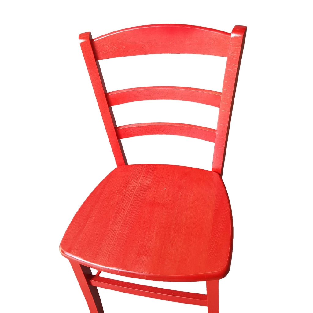 Sedia paesana massello anilina rosso