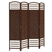 Paravento Divisorio 4 Pannelli ¨C Xylo ¨C Legno Marrone 160x170 cm