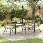 Set da Pranzo per Giardino 5 pcs Marrone polyrattan