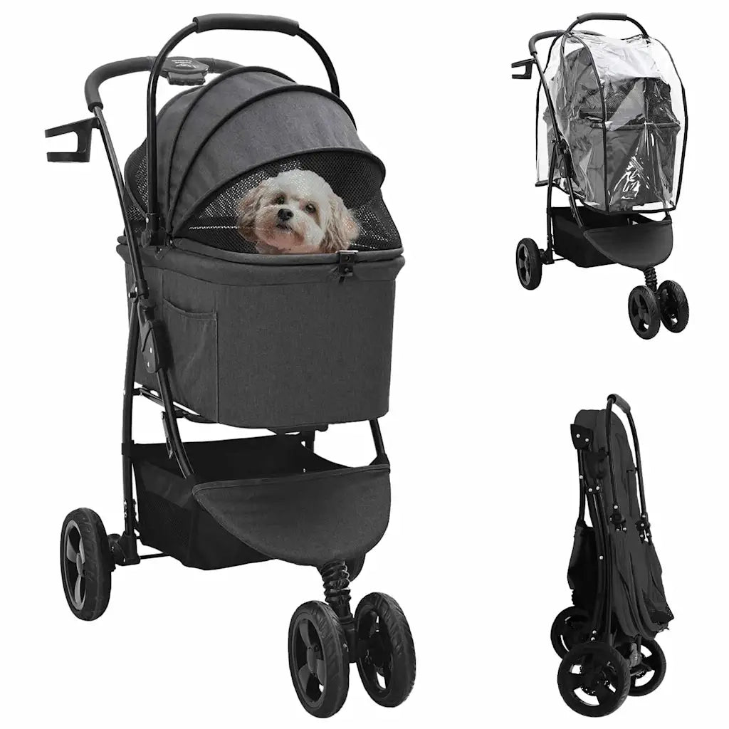 Passeggino pieghevole per animali Nero 78 x 54 x 101 cm CFW6534449