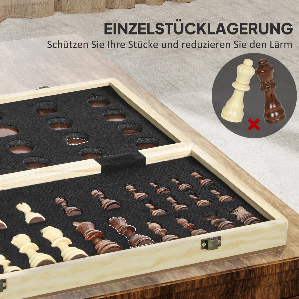 Set Giochi Scacchi e Dama Portatile ¨C Minimal ¨C Walnut