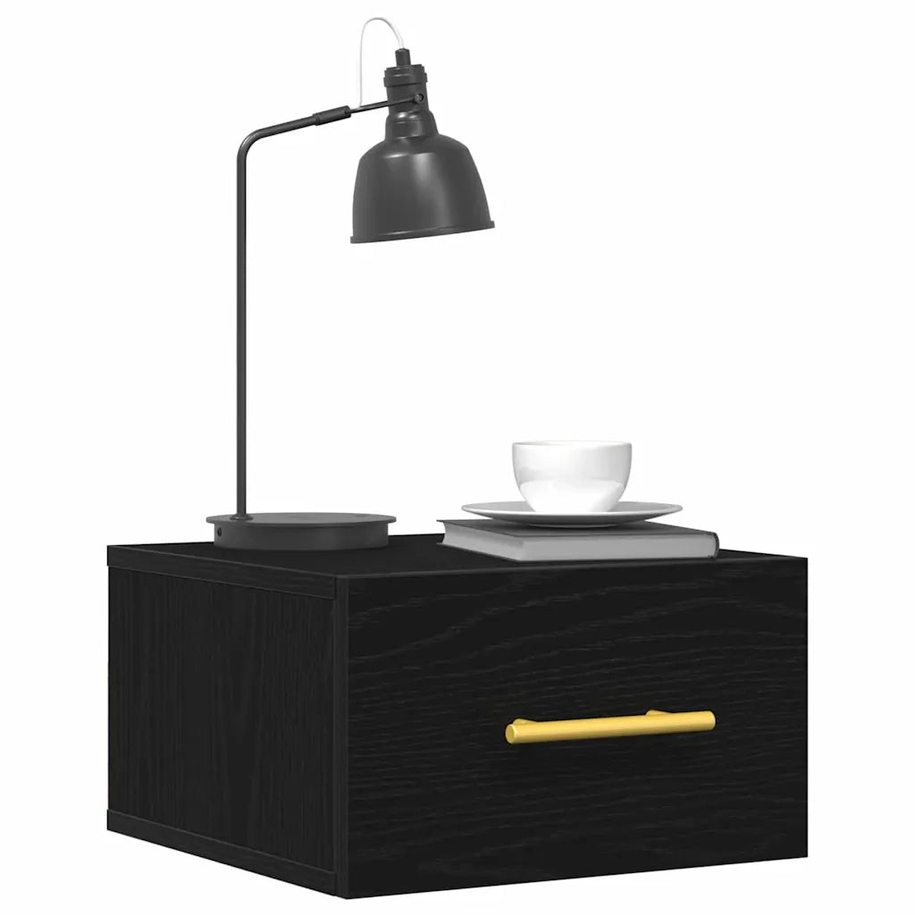 Armadio da Notte Rovere Nero 35 x 35 x 20 cm Legno multistrato 863786