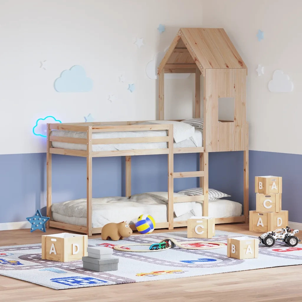 Tetto per Letto Bambini 60x89x134,5cm in Legno Massello di Pino CFW8798777