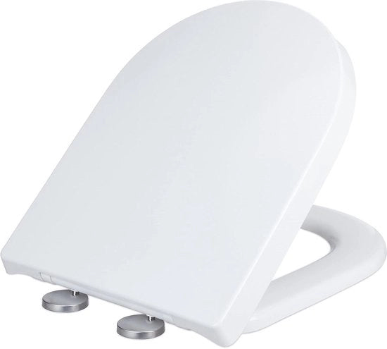 Wc bril a forma di D con coperchio - Universale - Duroplast - Bianco - 375x455cm
