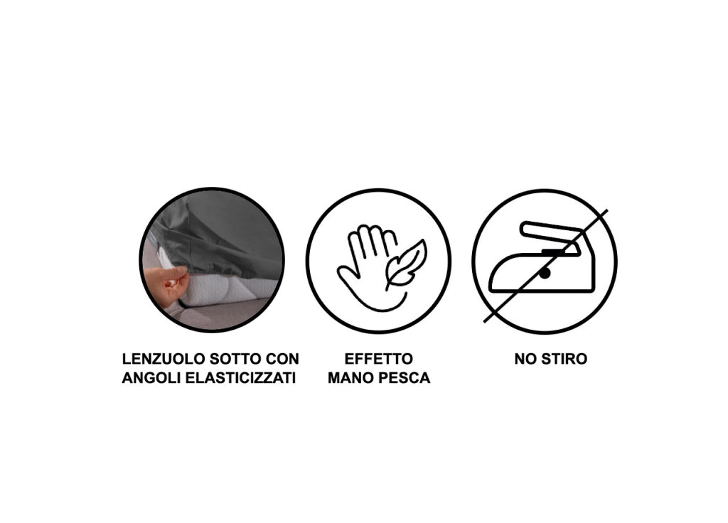 Completo Lenzuola No Stiro Estate In Tinta Unita In Microfibra Modello Francesca - Singolo - Azzurro