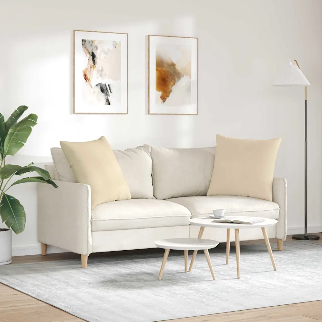 Cuscini da Divano 2 pcs Crema 60 x 60 cm Tessuto 42014030