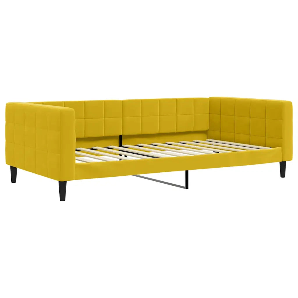 Divano Letto Estraibile con Materassi Giallo 100x200 cm Velluto 3196727