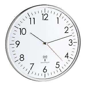 TFA 60.3514 Orologio da Parete Analogico Radiocontrollato DCF 77 Quadrante 33 cm con Lancetta dei Secondi Colore Bianco Argento