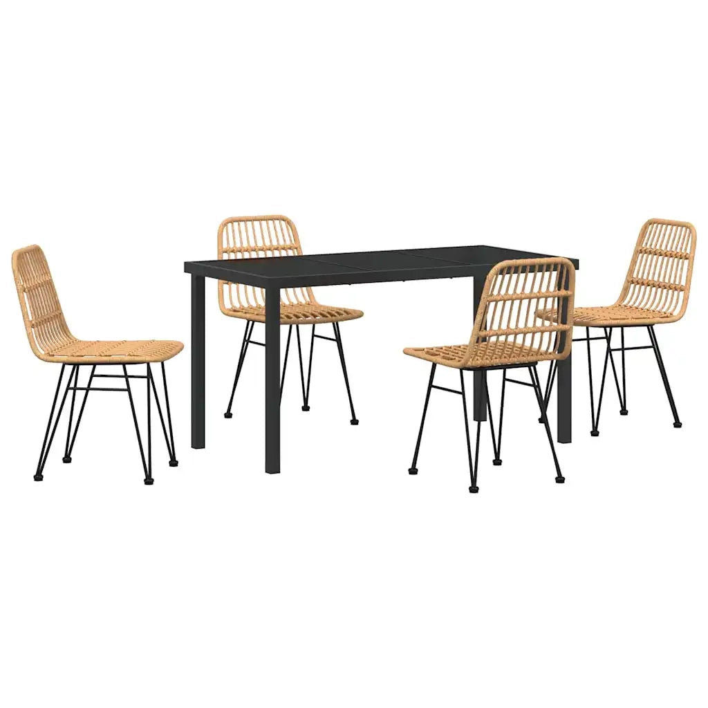 Set da Pranzo per Giardino 5 pcs Marrone 3379193