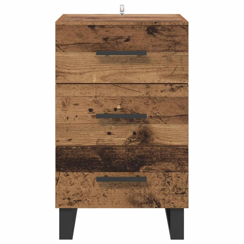 Comodino | Armadio da Notte | Mobiletto da notte con cassetto Legno vecchio 40 x 40 x 66 cm
