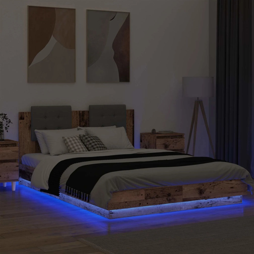 Struttura letto con testata-Giroletto Legno vecchio 150 x 200 cm