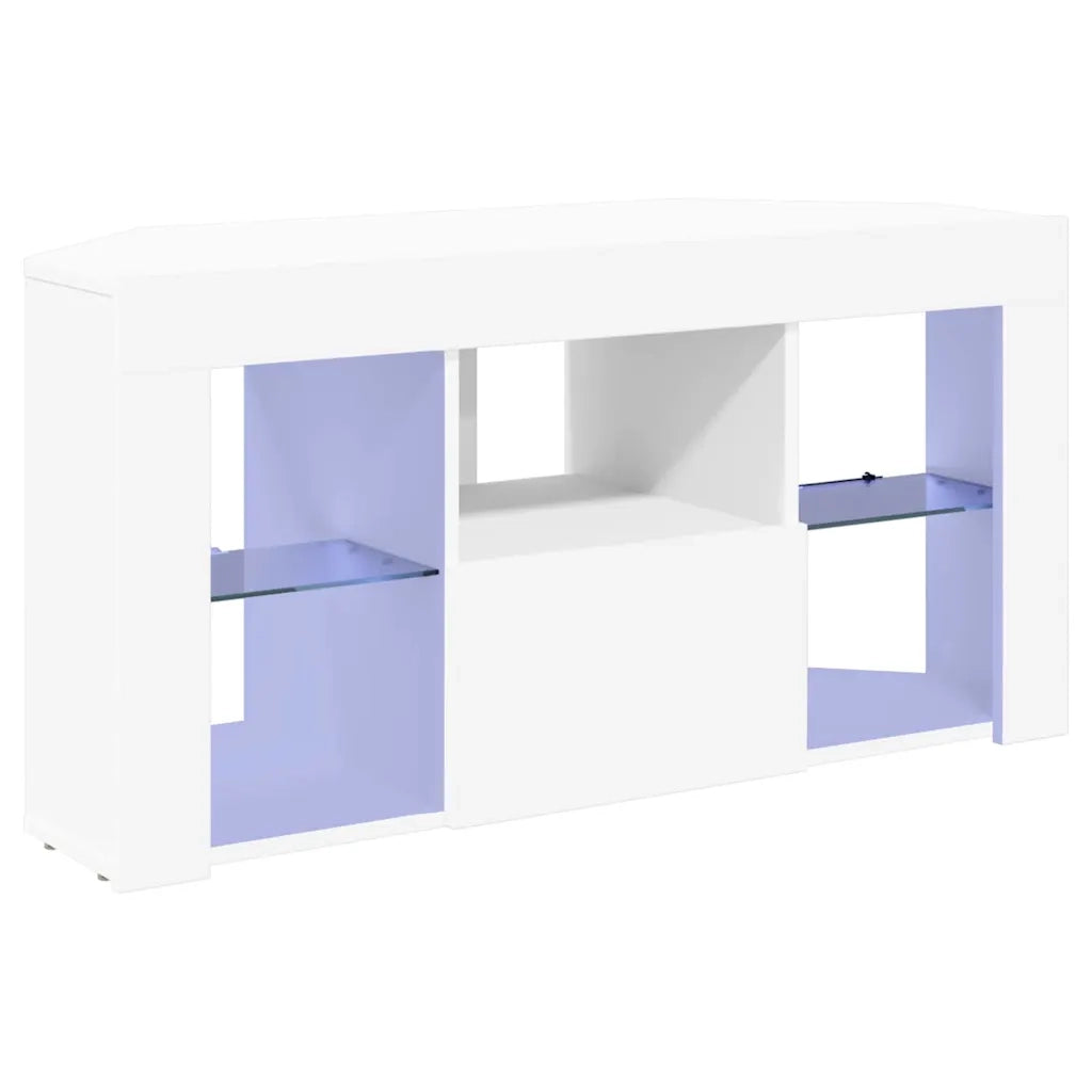 Mobile TV LED Angolare Bianco 100 x 40 x 50 cm 889795