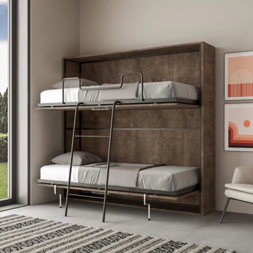 Letto doppio a scomparsa Kando noce