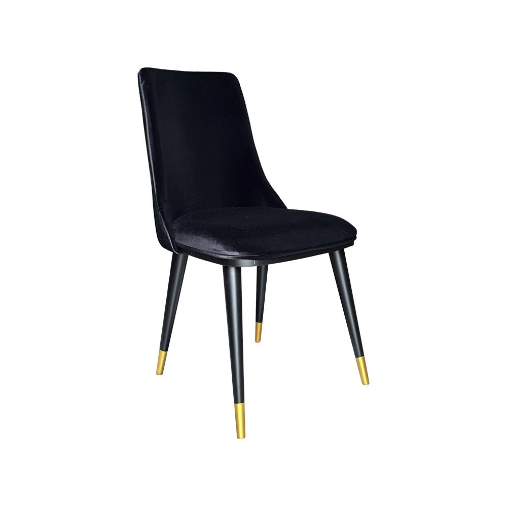 Set 2 sedie da pranzo Akustik Simphony velluto colore nero