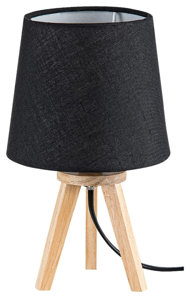 Lampada da comodino treppiede faggio nero E14 Rabalux