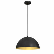Lampada a sospensione Milagro Beta nera oro Ø35 E27
