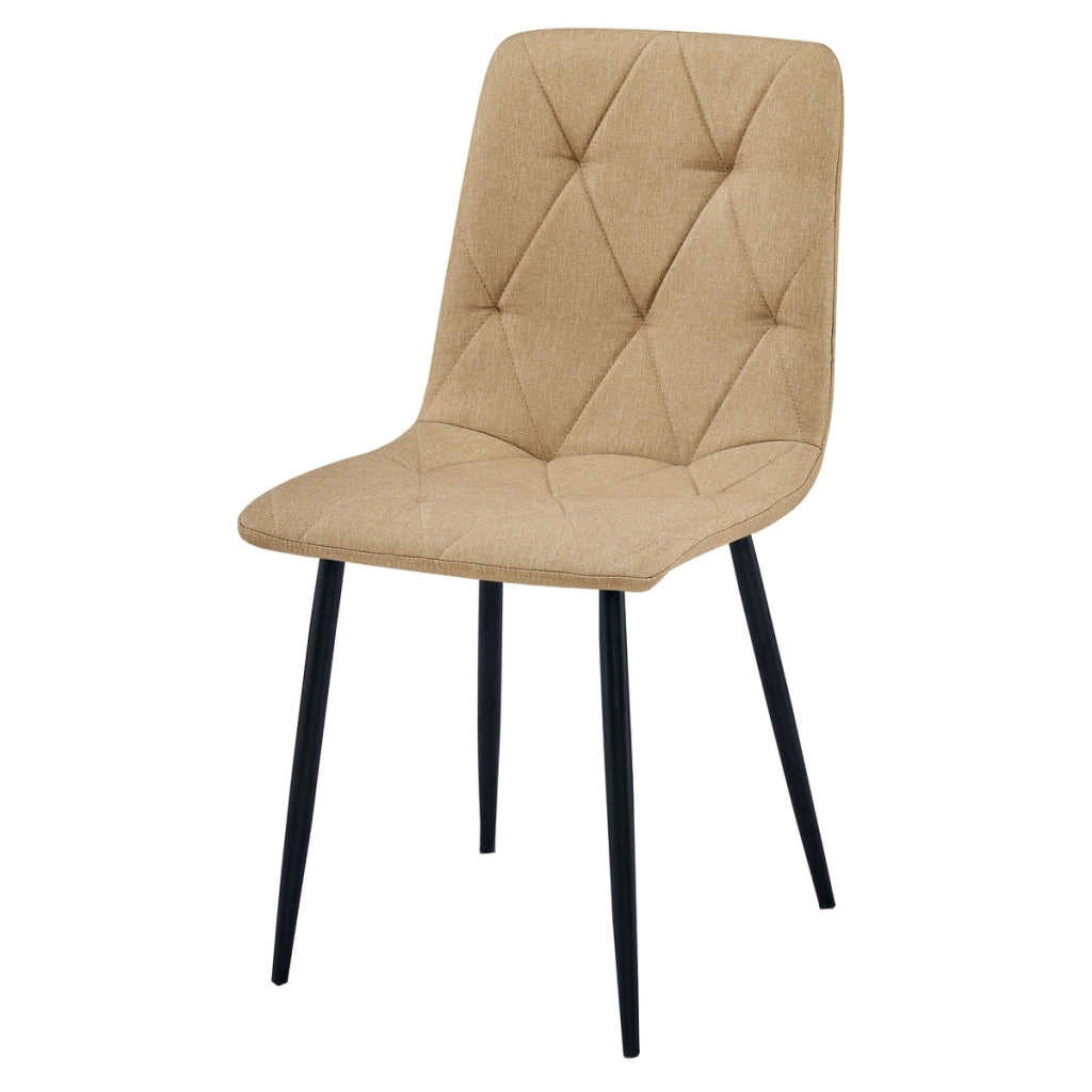 Set di 2 sedie Libra in tessuto marrone e gambe nere