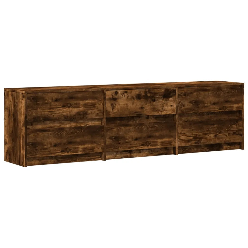 Mobile Porta TV con LED-Mobile per TV-Credenza TV Rovere Fumo 180x34x50cm in Truciolato 713221