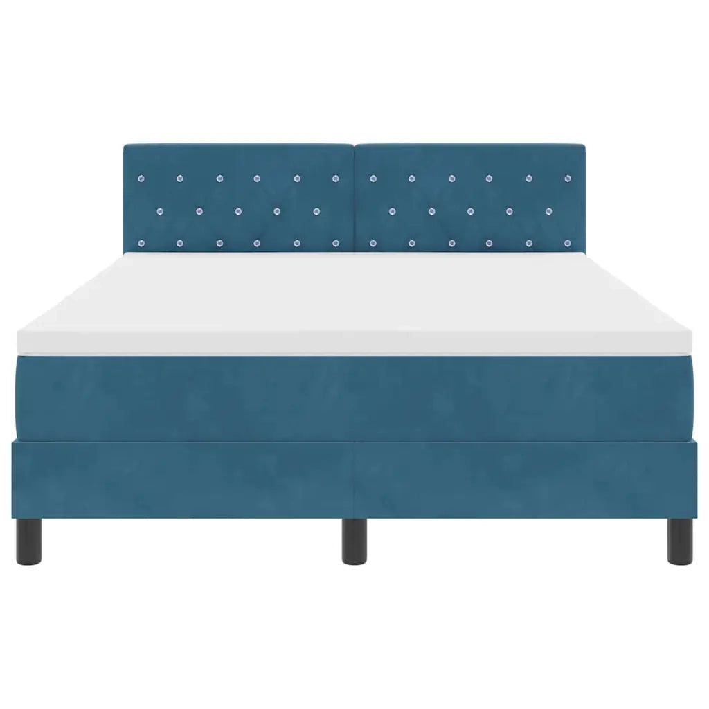 Letto a Sorgente LED con led Blu Scuro 140 x 190 cm Velluto 3342588