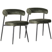 Set di 2 sedie in tessuto verde THEA