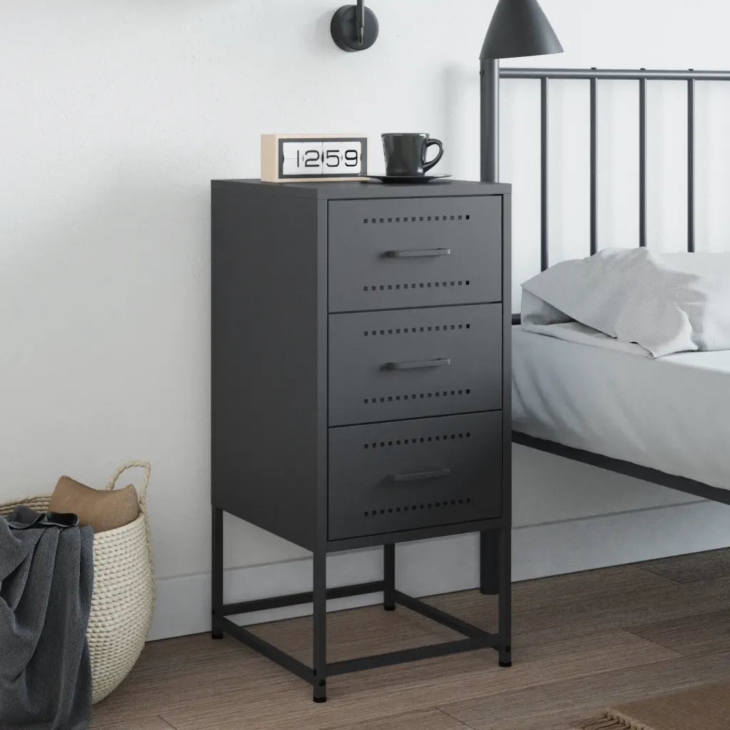 Comodino Antracite 36x39x78 cm in Acciaio 846582