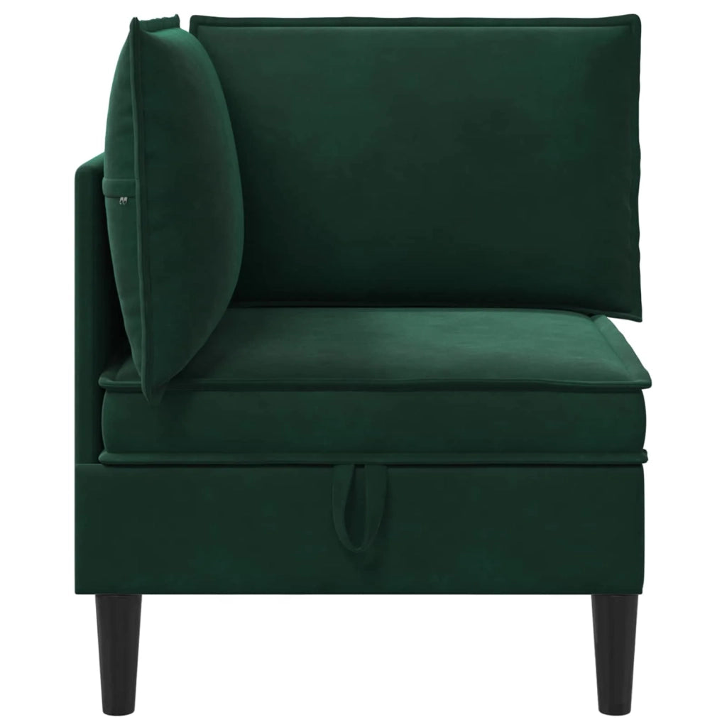 Divano con Stoccaggio Verde Scuro Velluto 42027079