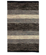Tappeto HAPPY GRIGIO cm.55x140 disegno a righe 100% cotone, tappetino stuoia bagno multiuso lavabile