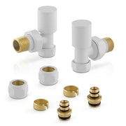 Valvole per termoarredo bianche con raccordi multistrato da 16 mm G 1/2